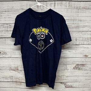 Pokemon Go Milwaukee Brewers Dark Blue Graphic Tee Med New